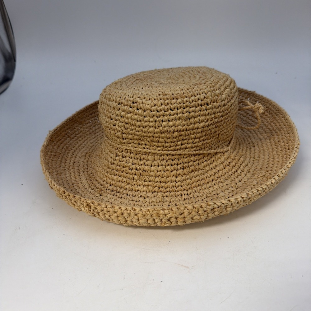 The Scala Collection Natural Fiber Sun Beach Hat Womens One Size Palm Trees